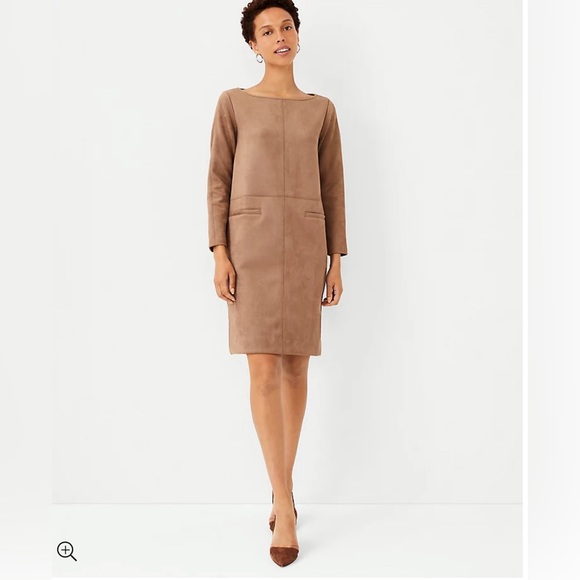 Ann Taylor faux suede shift dress size 12 NWOT - spring dress alert! - Picture 1 of 7